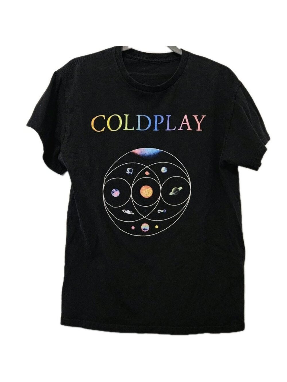 Coldplay Black Music Of The Spheres 2022 Tour Band Shirt Unisex Medium